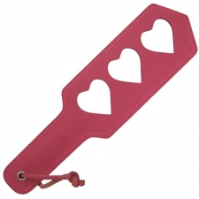 Pink Leather Paddle With Three Hearts Pink Leather Paddle With Three Hearts