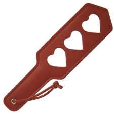Red Leather Paddle With Three Hearts Red Leather Paddle With Three Hearts