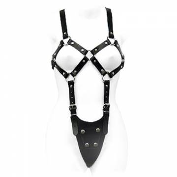 Exposed Body Dildo Harness