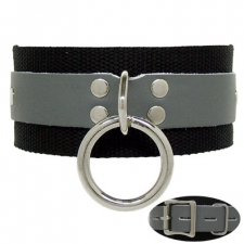 Leather And Nylon Webbing BDSM Collar Leather And Nylon Webbing BDSM Collar