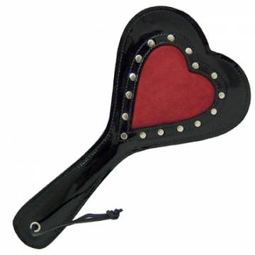 BDSM Paddle In Shiny Black/Red Leather