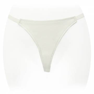 Plain G String In White Leather