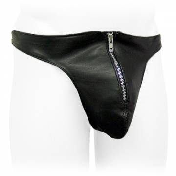 Single Strap Black Leather Jock