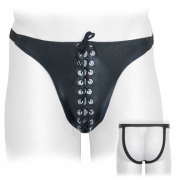 Lace Front Leather Jock