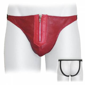 Leather Vent Jock With Zipper