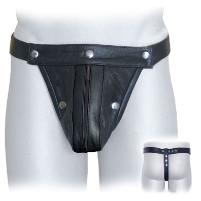 Striped Zipper Front Cod Jock