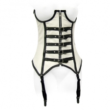 Daring Corset In White/Black Leather Daring Corset In White/Black Leather