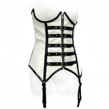 Daring Corset In White/Black PVC Daring Corset In White/Black PVC