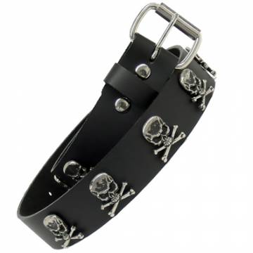 Belt With Skulls & Cross Bone Studs