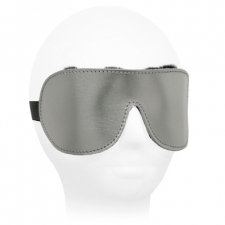 Silver Leather Blindfold With Black Fleece Silver Leather Blindfold With Black Fleece