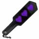Shiny Black Slapper With Red Suede Hearts
