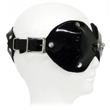 Shiny Black Leather Unique Blindfold Shiny Black Leather Unique Blindfold