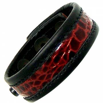 Exotic Cosmo/Black Leather Cock Ring
