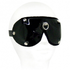 Shiny Black Padded Blindfold With Ring Shiny Black Padded Blindfold With Ring