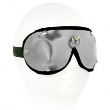 Silver Leather Padded Blindfold With Ring Silver Leather Padded Blindfold With Ring