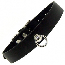 Leather Collar With Post And D Ring Leather Collar With Post And D Ring