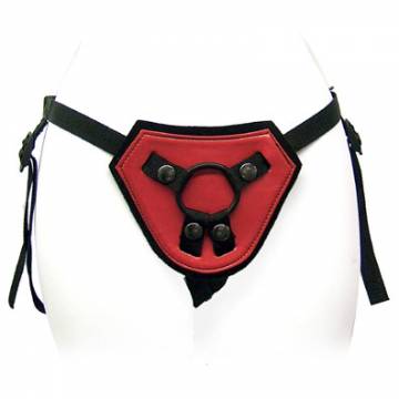 Neoprene Padded Red PVC Bronco Strap On