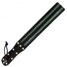 Black Leather Slapper With Exotic Blue Inlay Black Leather Slapper With Exotic Blue Inlay