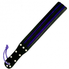 Black Leather Slapper With Purple Inlay Black Leather Slapper With Purple Inlay
