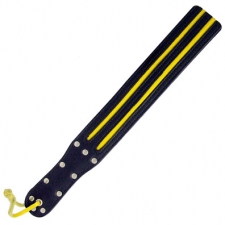 Black Leather Slapper With Yellow Inlay Black Leather Slapper With Yellow Inlay