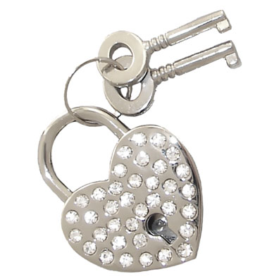 Heart Shaped Lock With Rhinestones