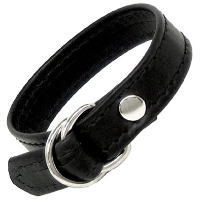 Slider Cock Ring In Black Leather