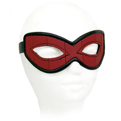 Red Leather Mask With Piping