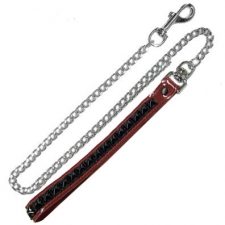 Chain Leash With Rdpt Loop/Blk Pyramids Chain Leash With Rdpt Loop/Blk Pyramids