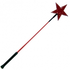 Riding Crop With Shiny Red Leather Star Riding Crop With Shiny Red Leather Star