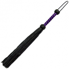 Soft Cow Hide Flogger - Purple/Black Handle Soft Cow Hide Flogger - Purple/Black Handle