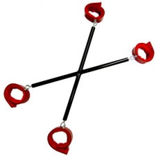 X Spreader With Red Leather And Fleece Cuffs X Spreader With Red Leather And Fleece Cuffs