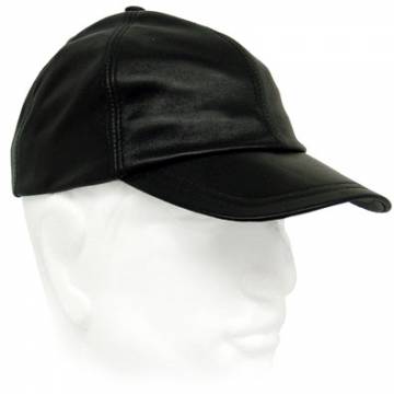 Baseball Cap In Black Leather
