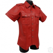Men's Red Leather Shirt Men's Red Leather Shirt