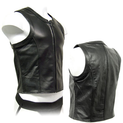 Leather Tank Top With Zipper Front