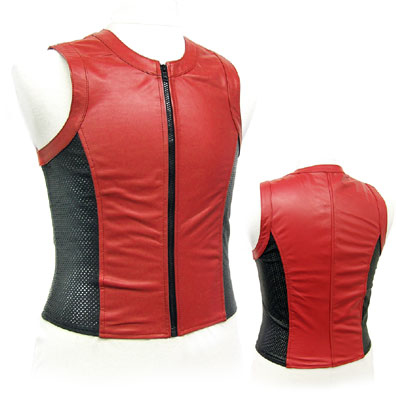 Leather Tank Top With Zipper Front