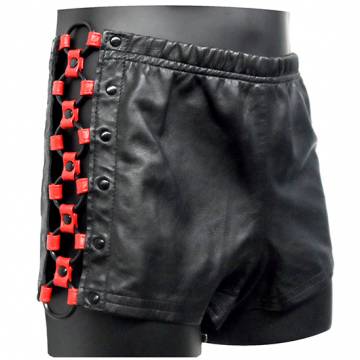 Leather Shorts With Side Rings