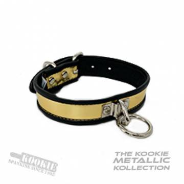 Metallic Leather O Ring Collar with Piping