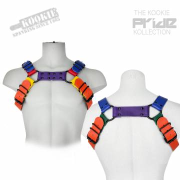 Rainbow Pride Garment Leather Harness
