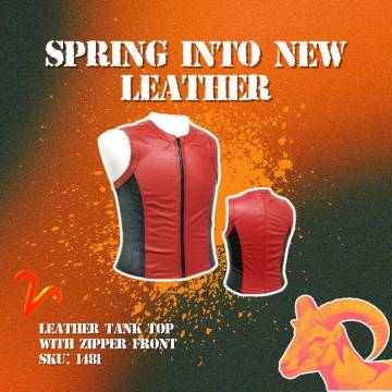 Leather Tank Top With Zipper Front