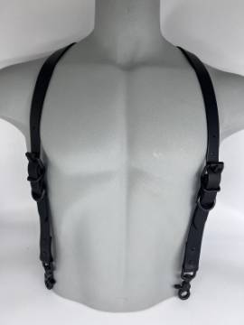 Latigo leather suspenders