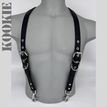 Black Garment Leather Suspenders