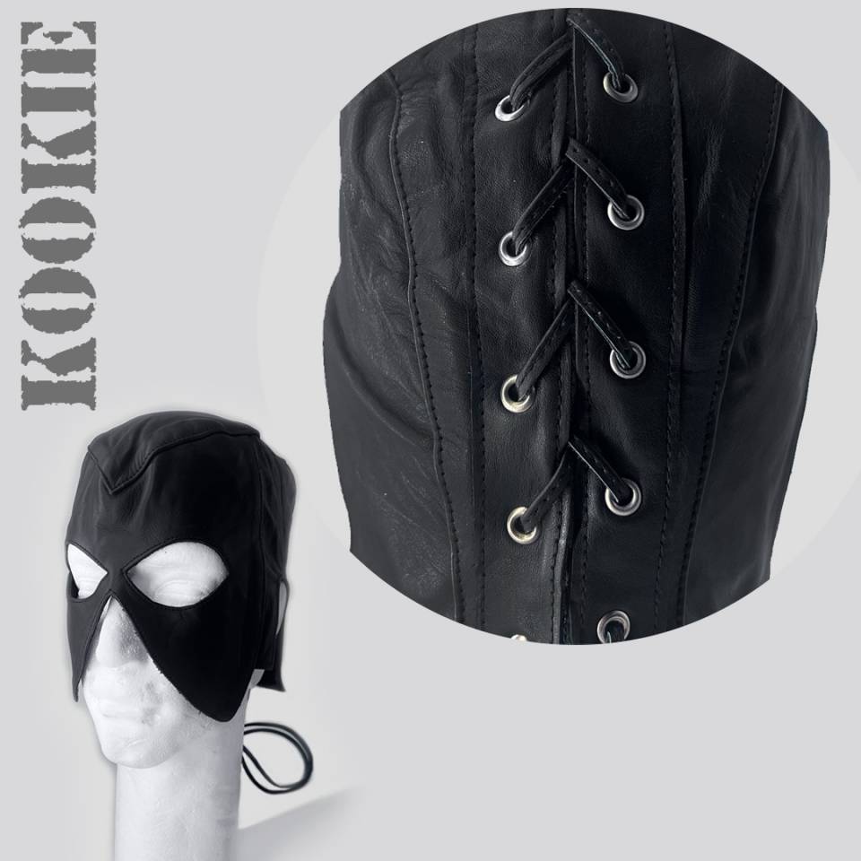 Black Leather BDSM Mask - Executioner Halloween mask