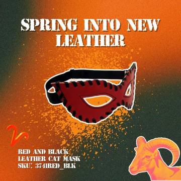 Red And Black Leather Cat Mask
