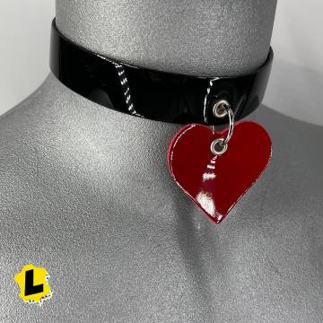 Leather Heart Collar