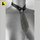 Leather And Chain Waterfall Collar