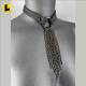 Leather And Chain Waterfall Collar