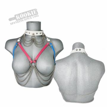 Trans Pride Aurora Chain Bra Harness