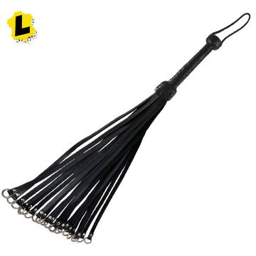 Black Leather O Ring Flogger