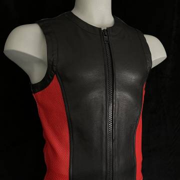 Leather Tank Top With Zipper Front