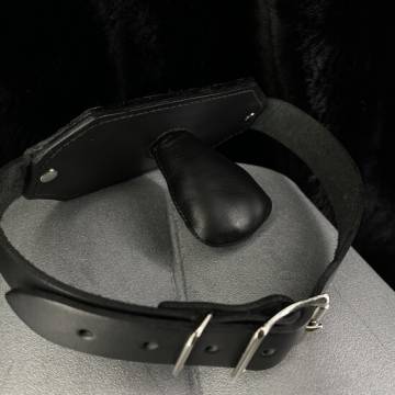 Leather Gag With Straps| Red | Black